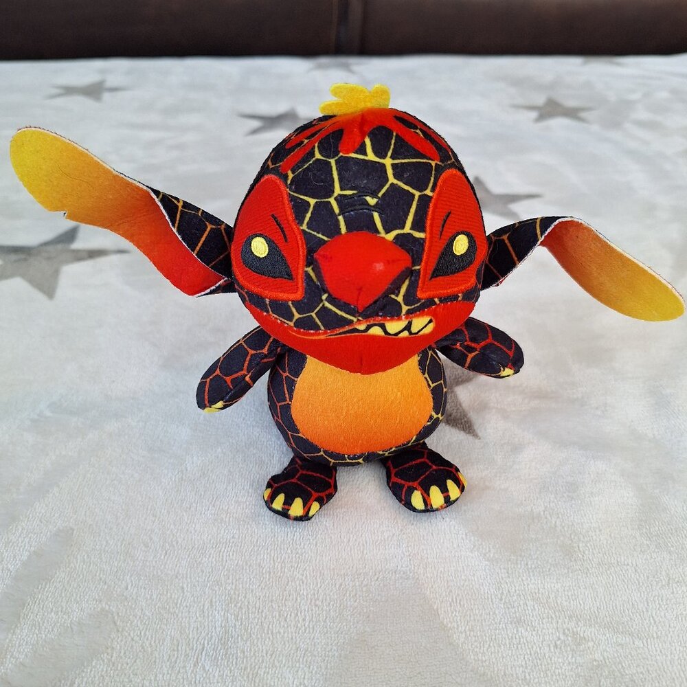 Stitch Disney Plush Hawaiian Elements Fire Volcanic Black & Orange 6" Just‎ Play